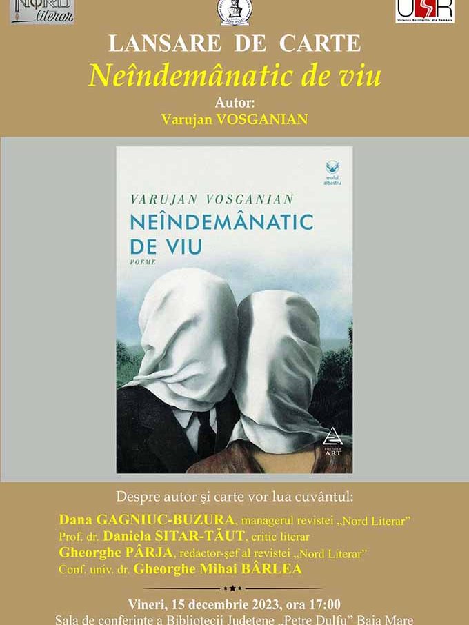 afis lansare volum poezii Varujan Vosganian