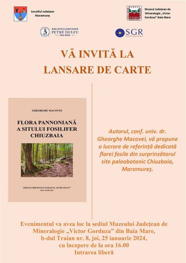 Lansare de carte „Flora pannoniană a sitului fosilifer Chiuzbaia” – BJPD-25-01-2024