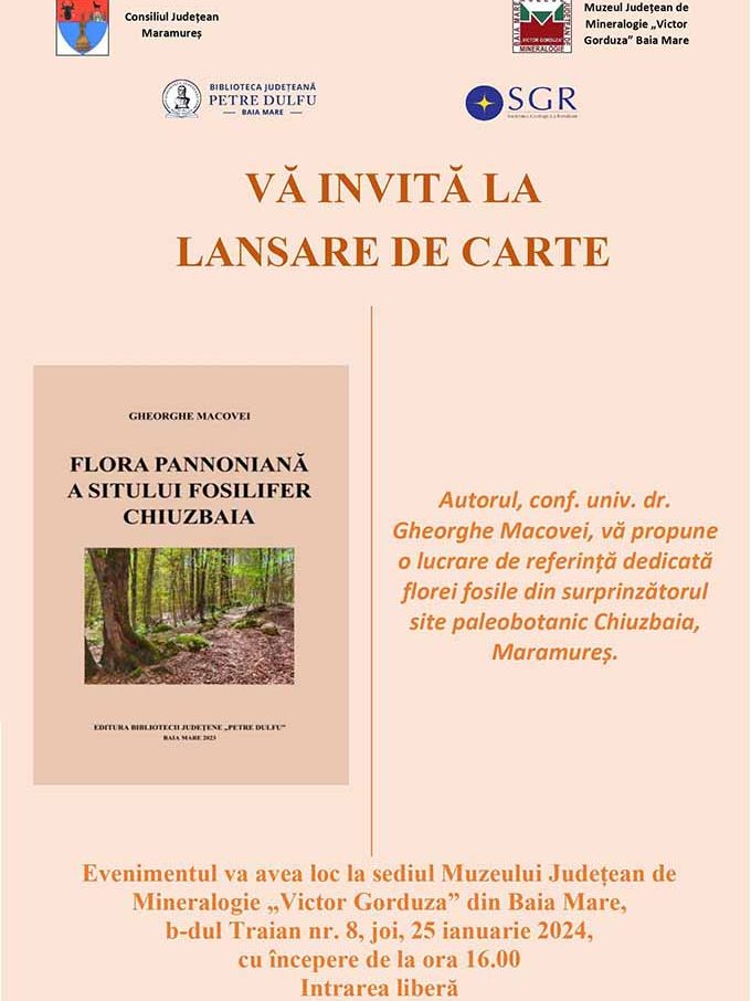 Lansare de carte „Flora pannoniană a sitului fosilifer Chiuzbaia” – BJPD-25-01-2024