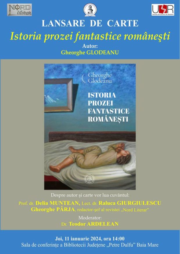 Lansare de carte „Istoria prozei fantastice românești”, autor Gheorghe Glodeanu – BJPD 11-01-2024