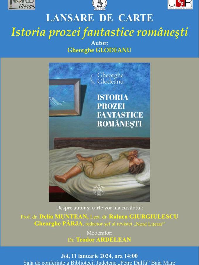 Lansare de carte „Istoria prozei fantastice românești”, autor Gheorghe Glodeanu – BJPD 11-01-2024