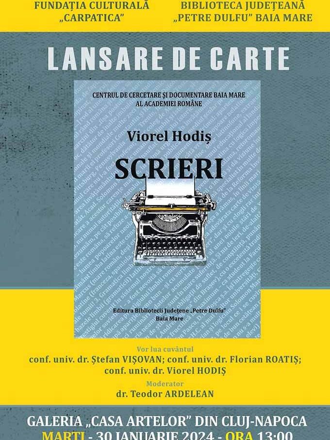 Lansare de carte „Scrieri” de Viorel Hodiș, la Cluj-Napoca – BJPD 31-1-2024