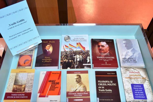 90 de ani de la moartea publicistului și omului politic Vasile Goldiș – Vitrină de carte la BJPD 10-02-2024