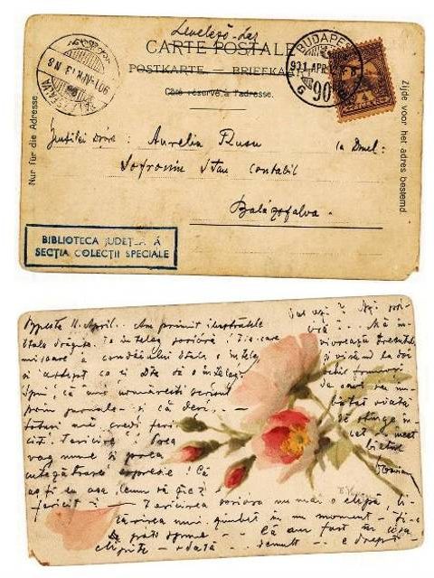 Carte poștală trimisă de studentul Octavian Goga domnișoarei Aurelia Rusu, „dăscălița” – Colecții Speciale BJPD