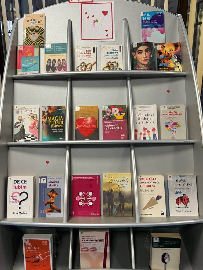 Expoziţie de carte „El şi ea” realizată la Compartimentul Împrumut carte pentru adulți – BJPD 05-02-2024