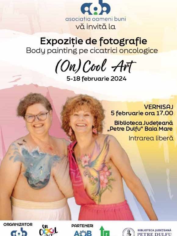 Vernisajul expoziției de fotografie „On (cool) art” – body painting pe cicatrici oncologice – BJPD 05-02-2024