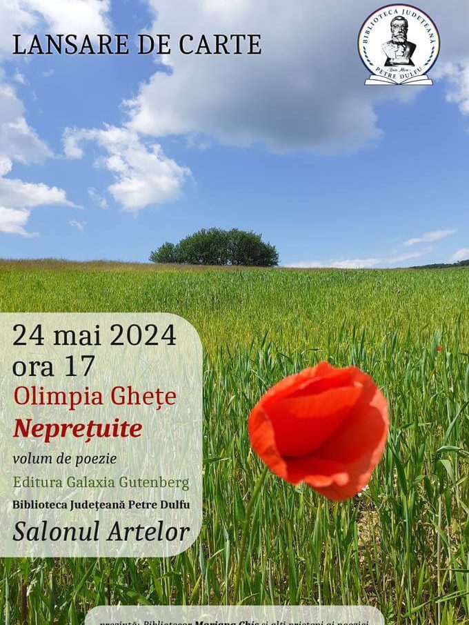 Lansare volum de poezii Nepretuite, autoare Olimpia Ghețe – BJPD 24-05-2024