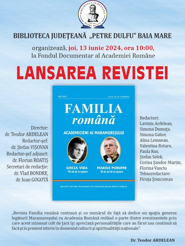 Lansare Familia romana 2022-2023