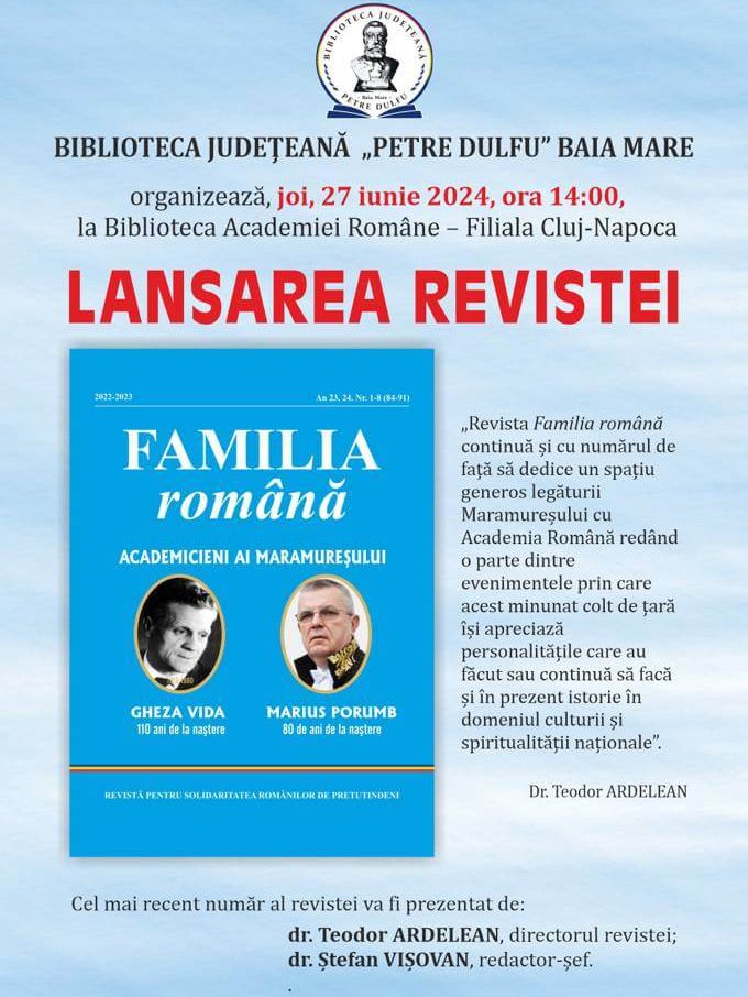Lansare Familia romana CLUJ