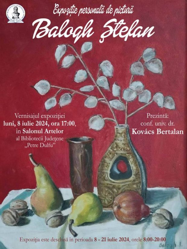 Expoziție de pictură – Ștefan Balogh – 8-21 iulie 2024 – BJPD