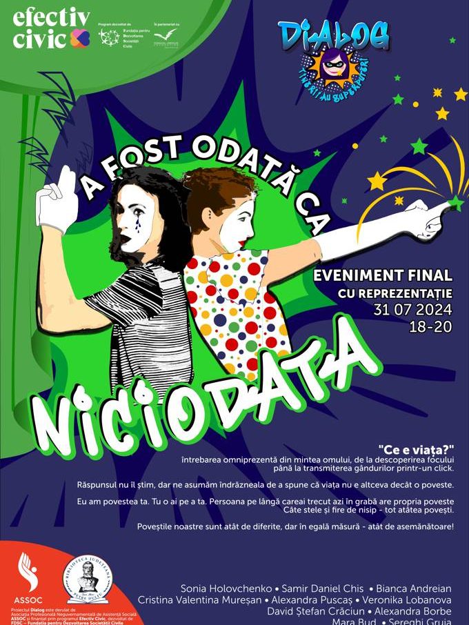 Premieră la bibliotecă „A fost odată ca niciodată” #Efectiv civic – BJPD 31 iulie 2024