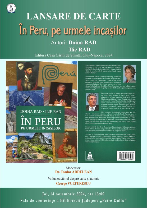 Afis Lansare carte Doina si Ilie Rad – In Peru_web