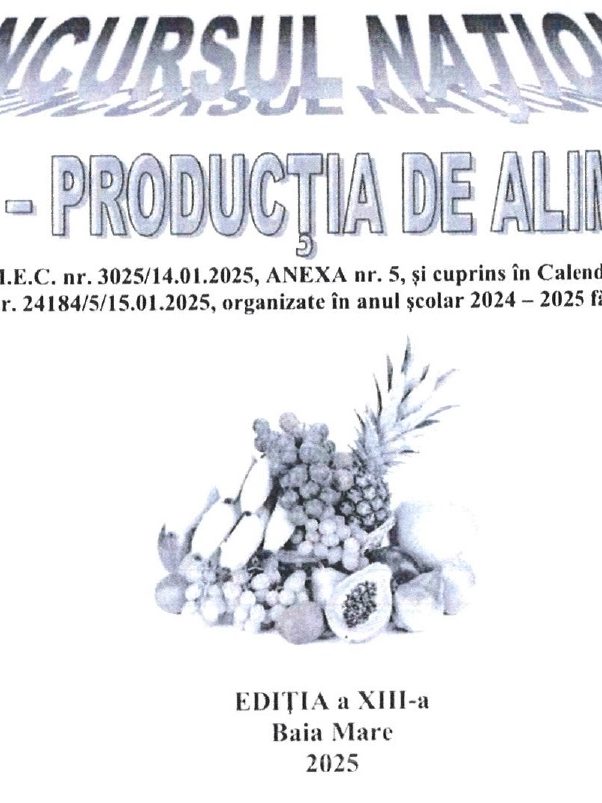 afis SOS – productia de alimente editia 13